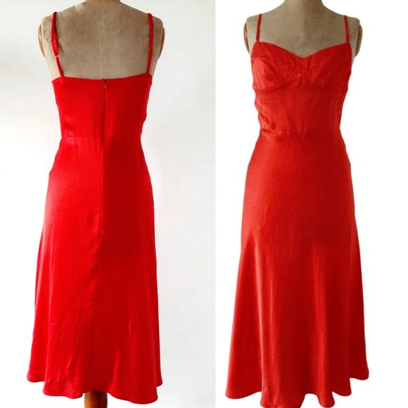 TARA JARMON DRESS 100% silk  red sz Small - Picture 1 of 13